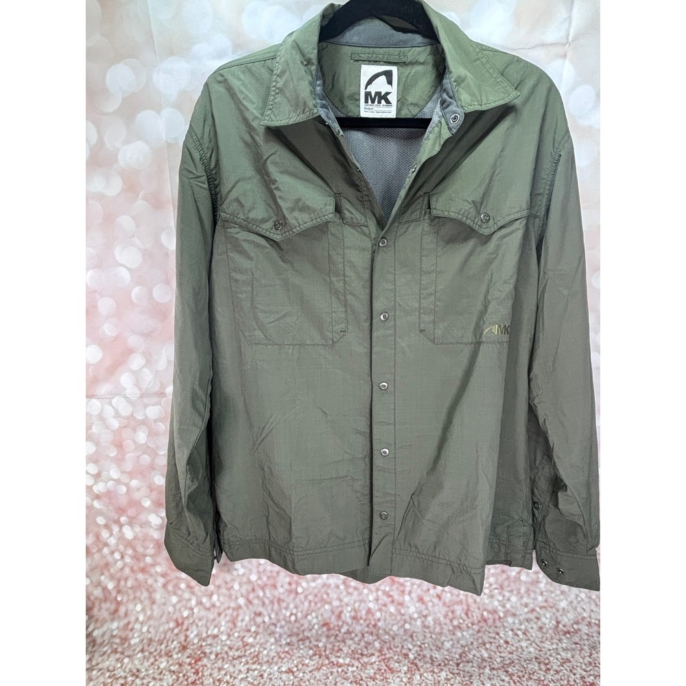 Mountain Khakis Button Down‎ Shirt Olive Green Nylon Blend Outdoor Medium